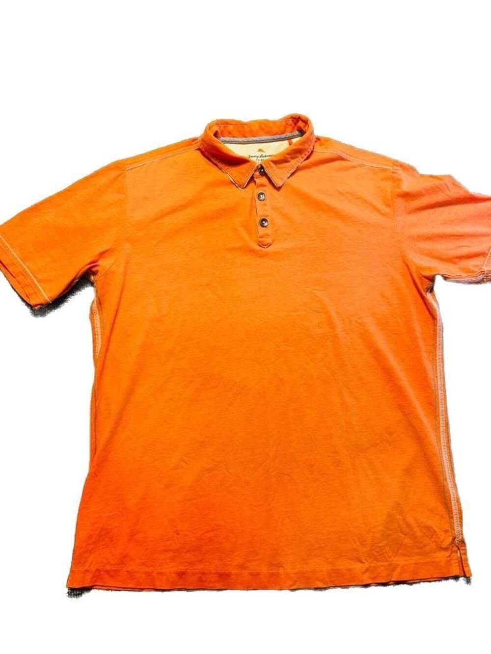 Tommy Bahama Jeans Island Modern Fit Orange Pima Cotton Polo Shirt Size L Boat